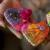 Оригинальные сердечки из ниток на картоне для декора и подарков Поделка сердце из ниток и украшенное канзаши